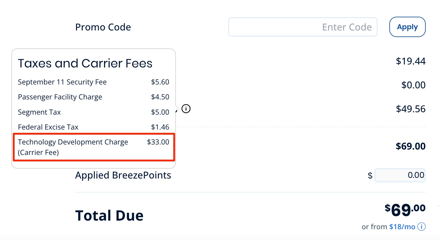 breeze technology development charge