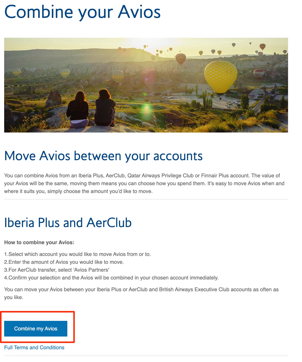 aer lingus combine avios