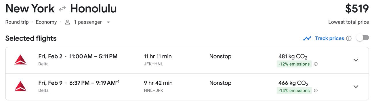 jfk to honolulu delta deal