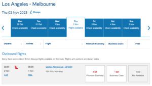 LAX-MEL Qantas via British Airways