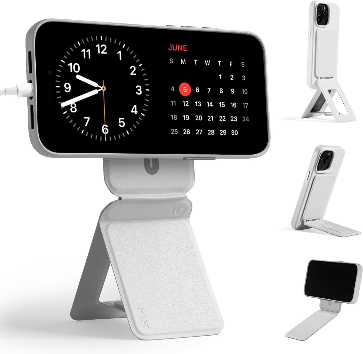 iphone stand shown from several angles