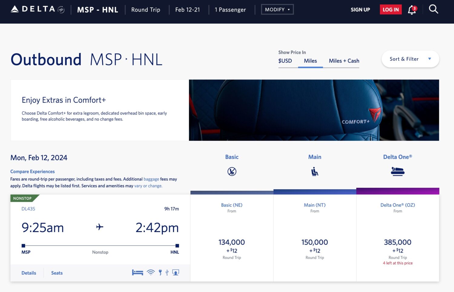 msp to honolulu