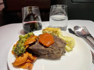 Qantas business class meal