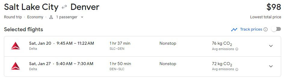 salt lake city to denver