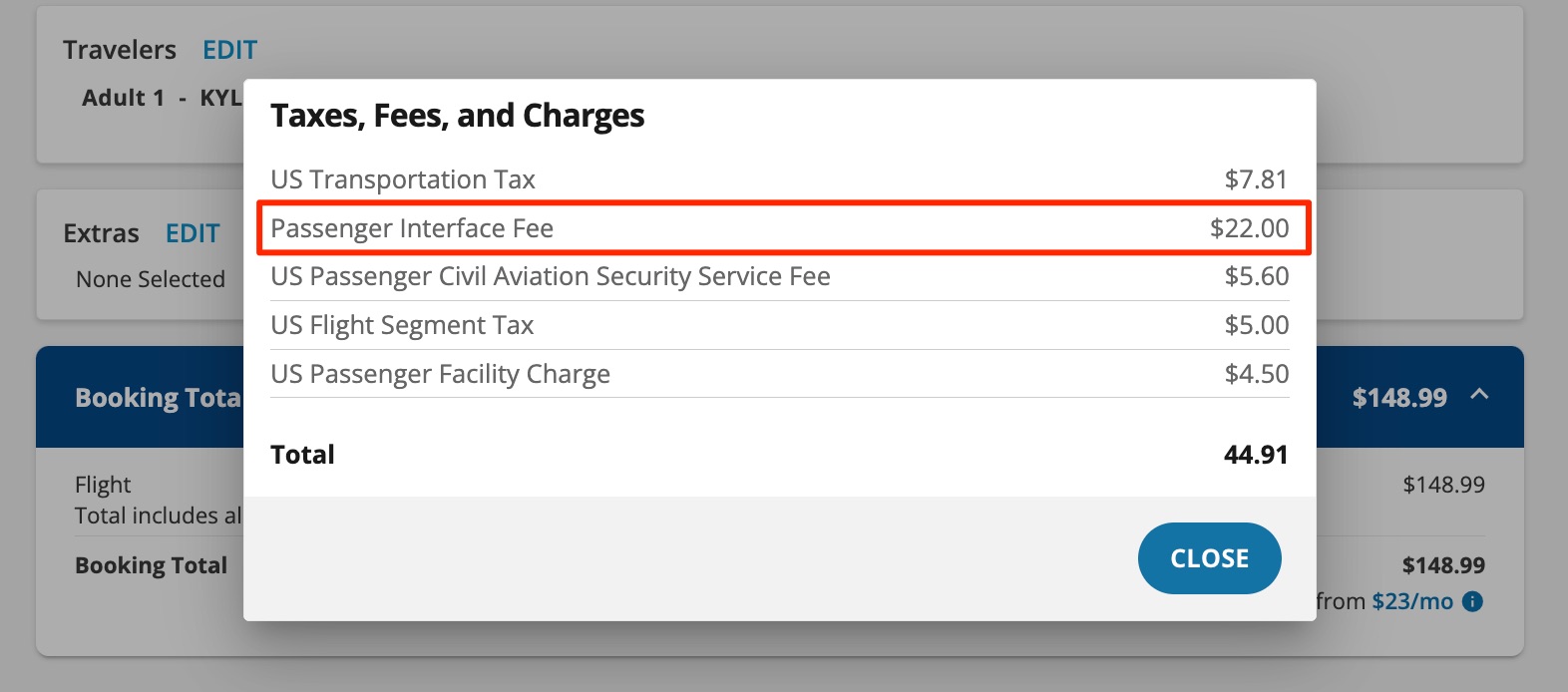sun country fee breakdown