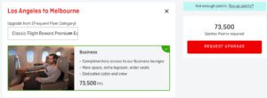 upgrade from premium economy to business qantas