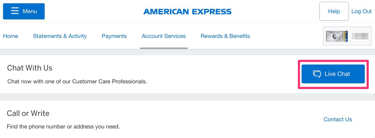 Amex Live Chat