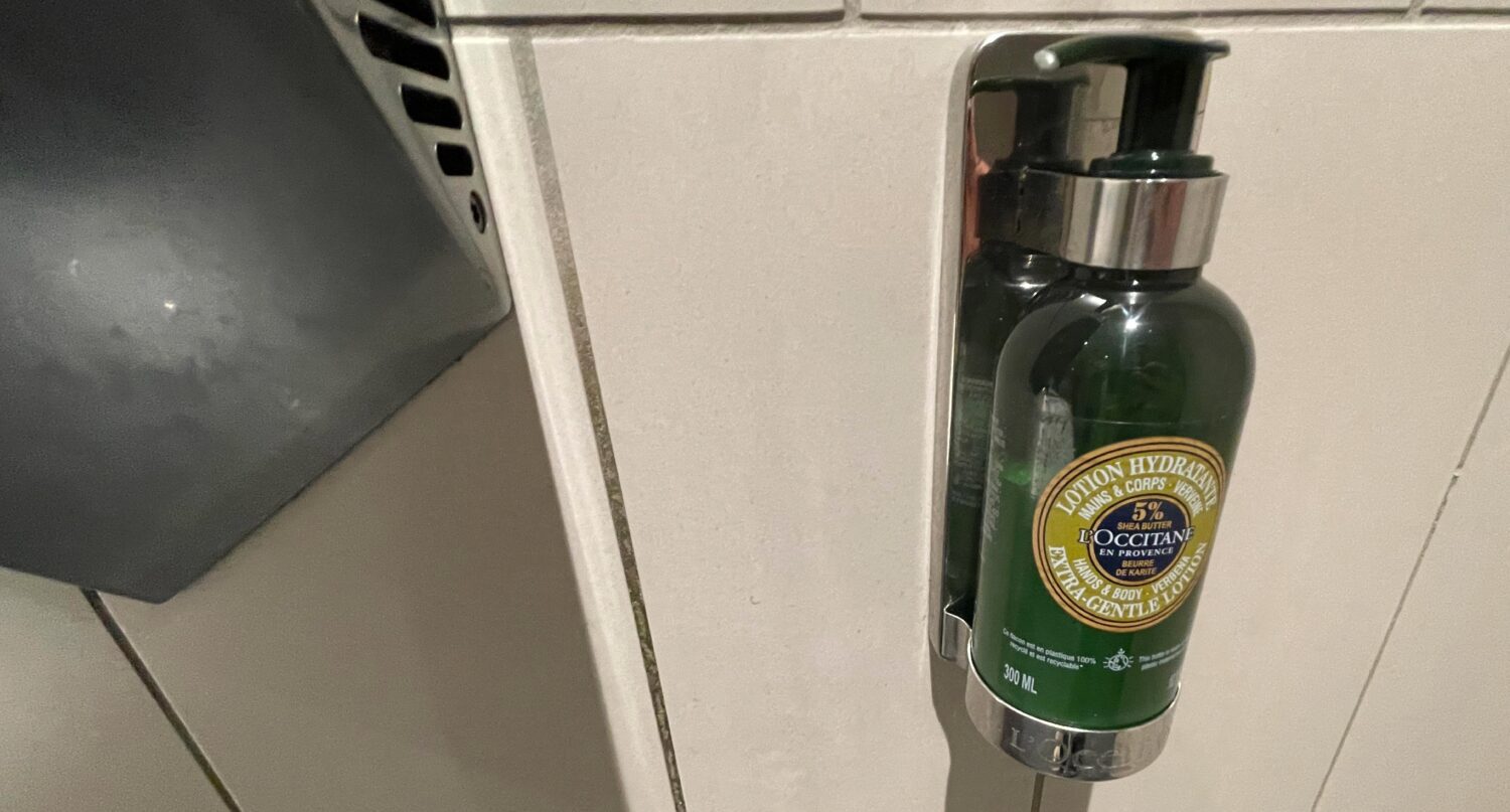 Amex Lounge SEA Bathroom Hand Lotion