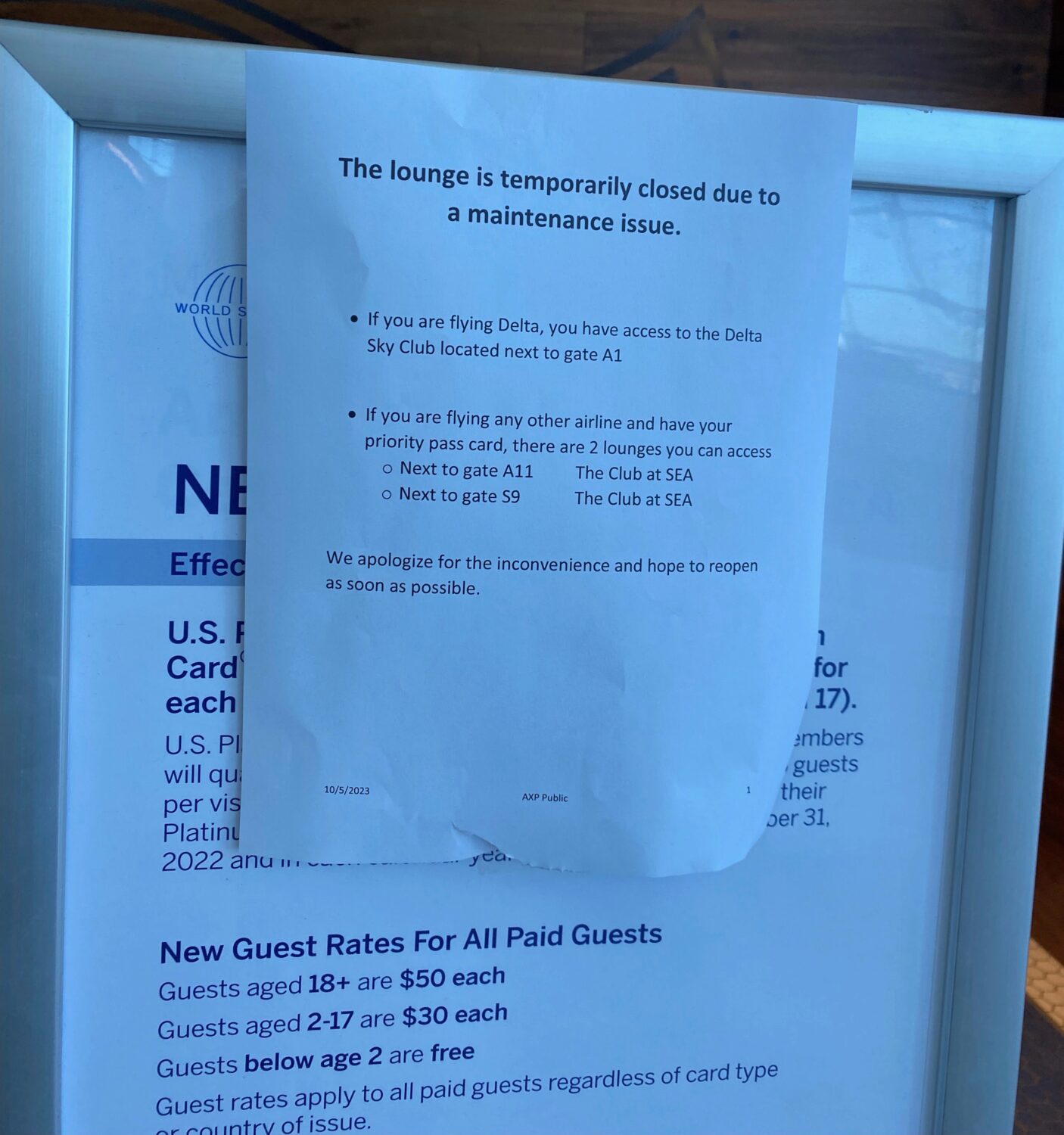 Amex Lounge SEA Closure