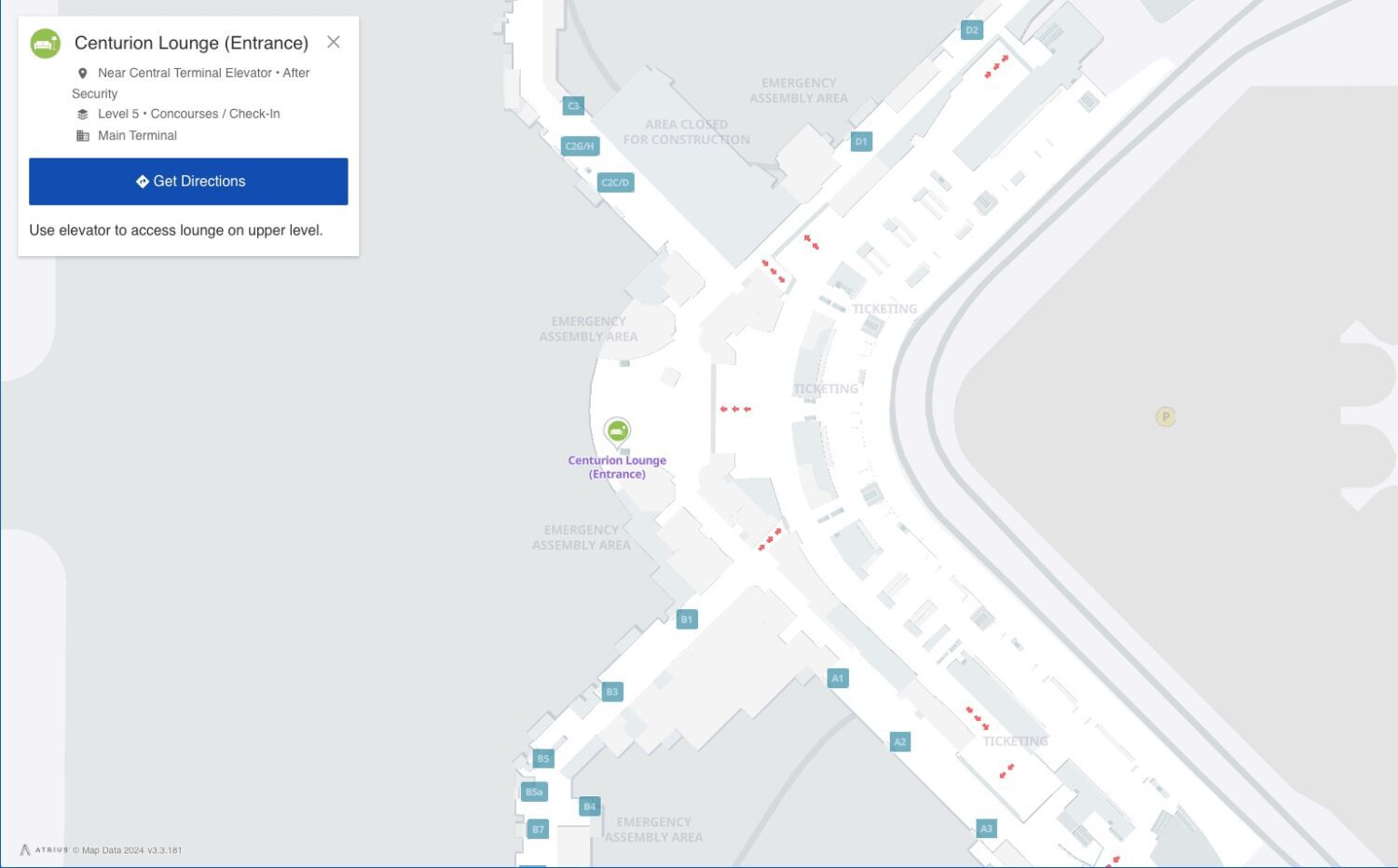 Centurion Lounge SEA Map
