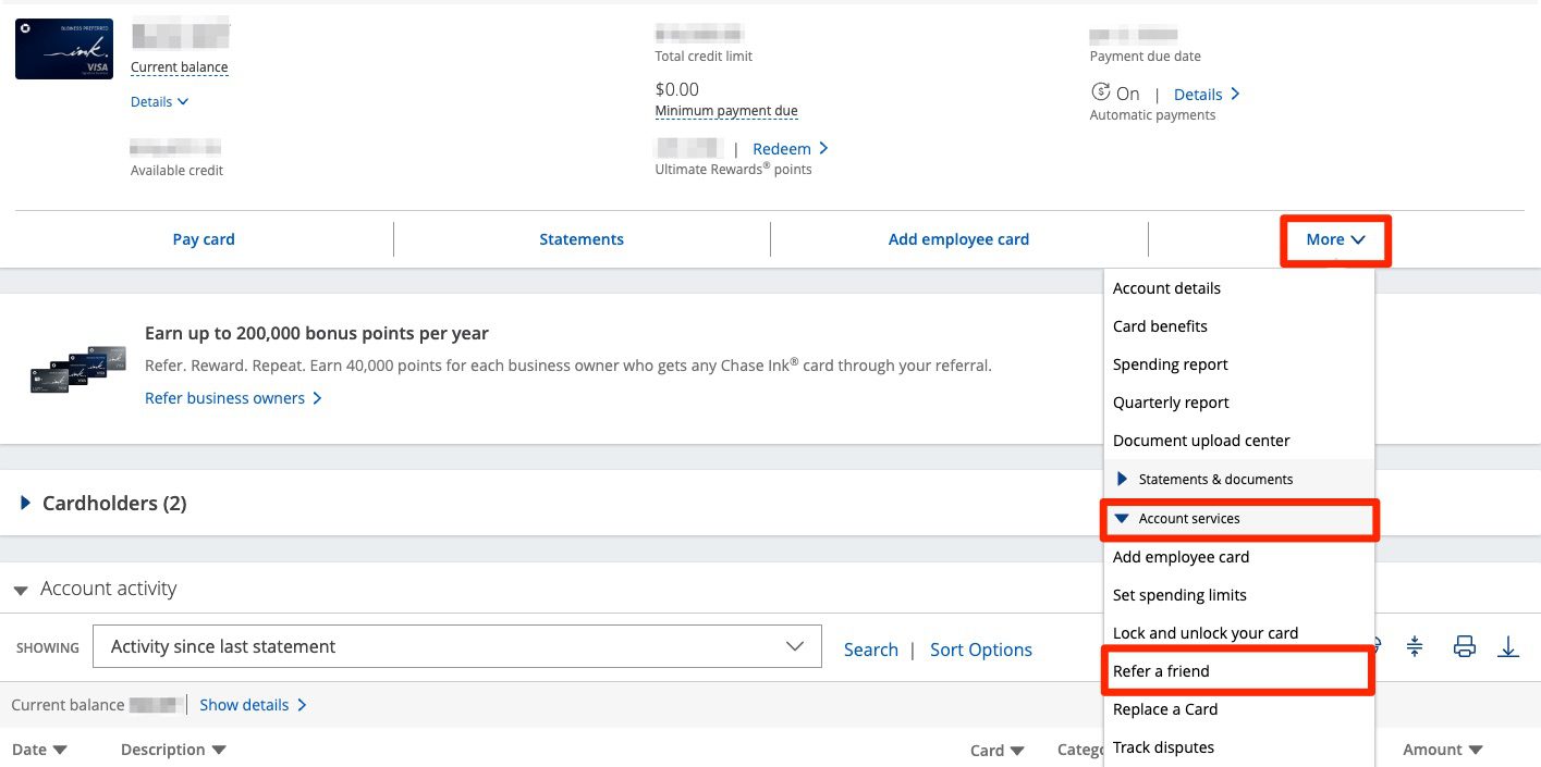 Chase refer a friend desktop