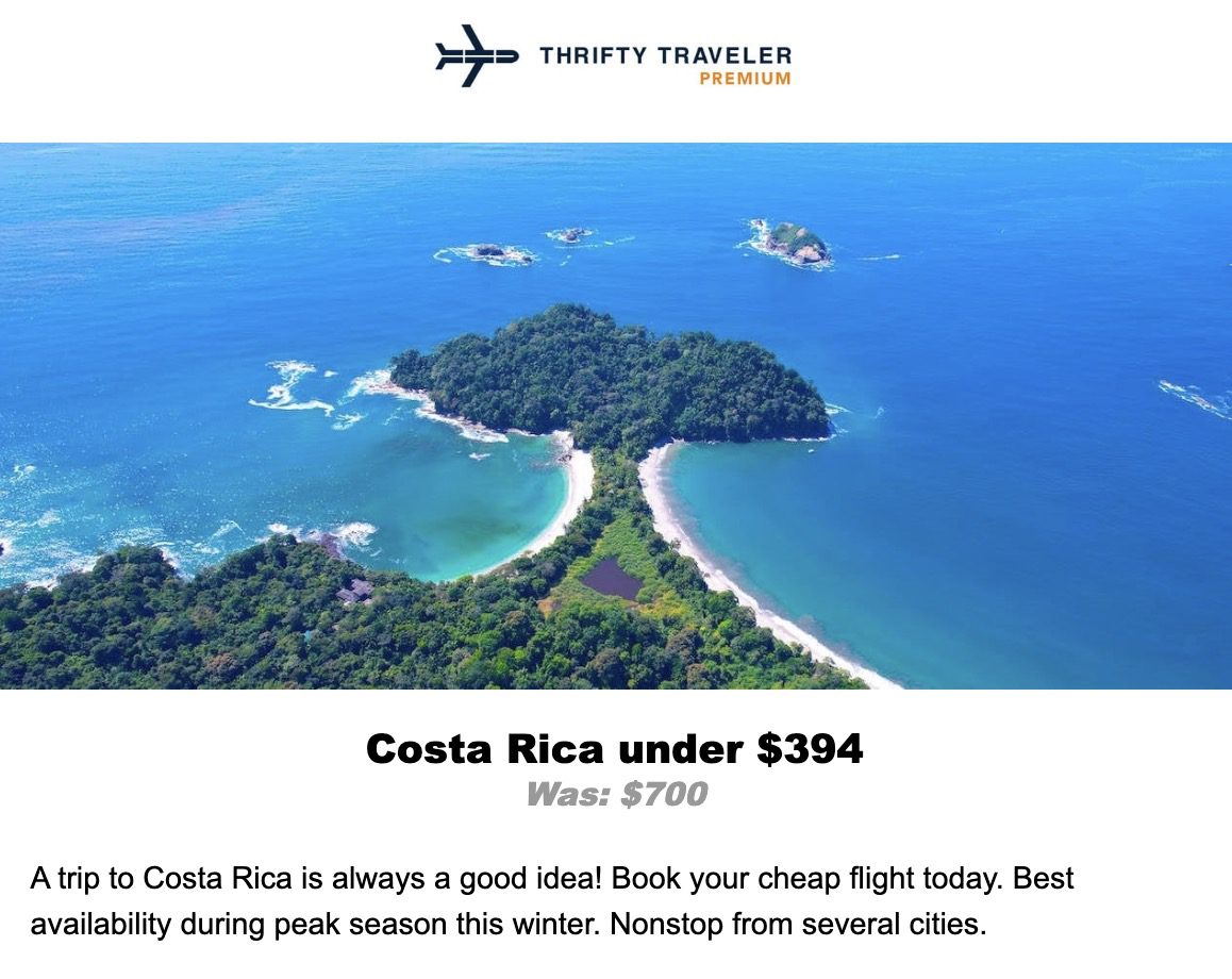 Costa Rica flight deal