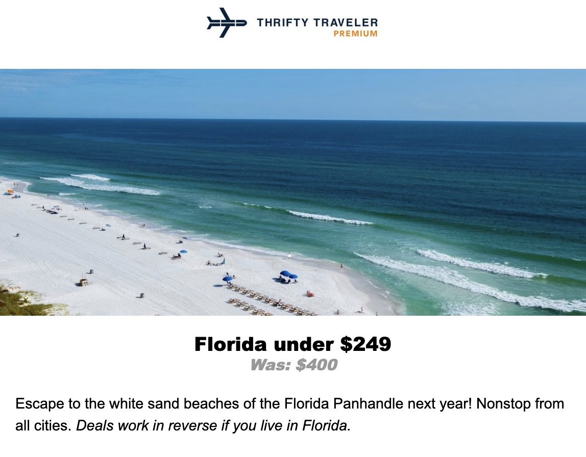 Florida panhandle flight deal