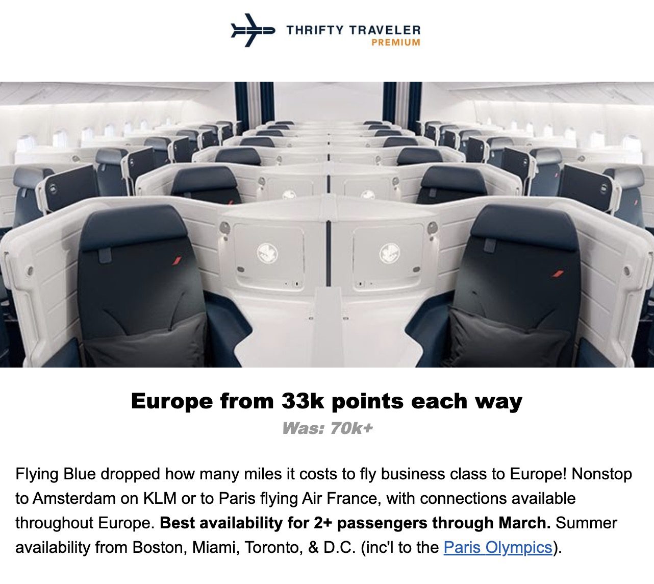 business class to France