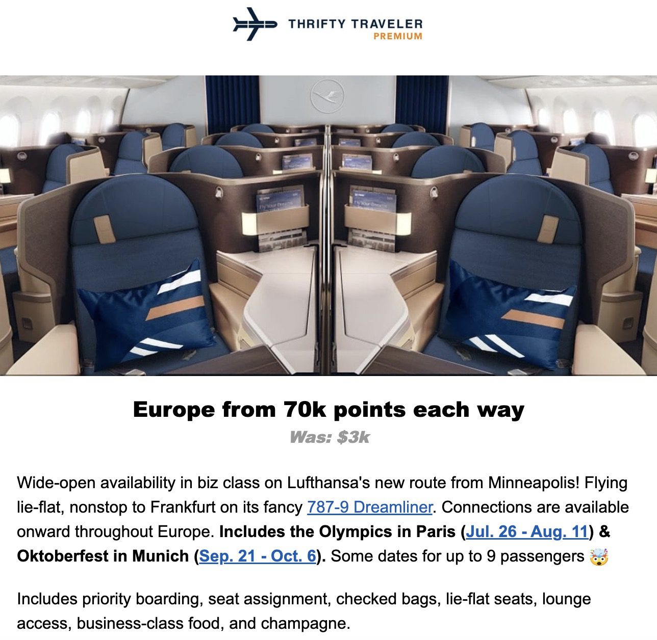 Business class Lufthansa