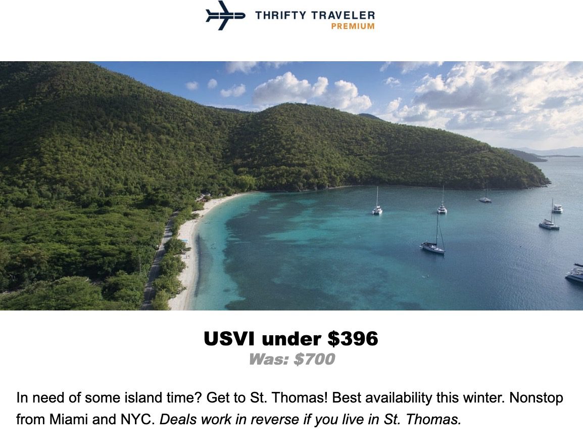 USVI flight deal
