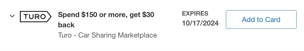 amex turo offer