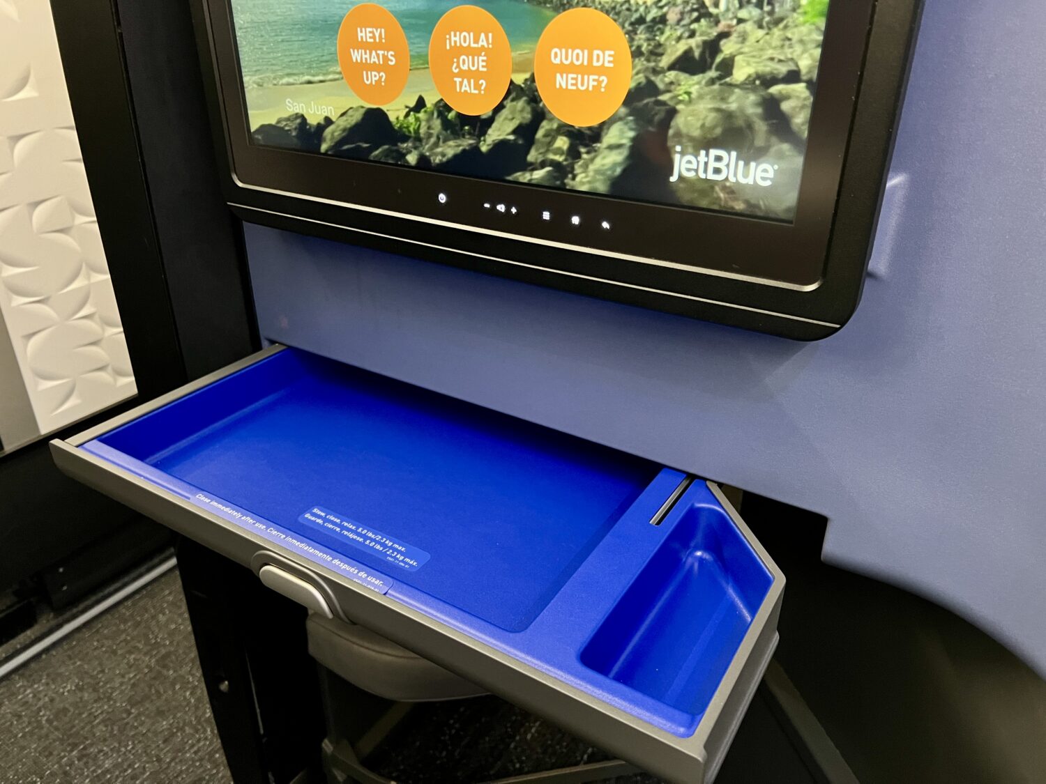 jetblue mint suites laptop storage