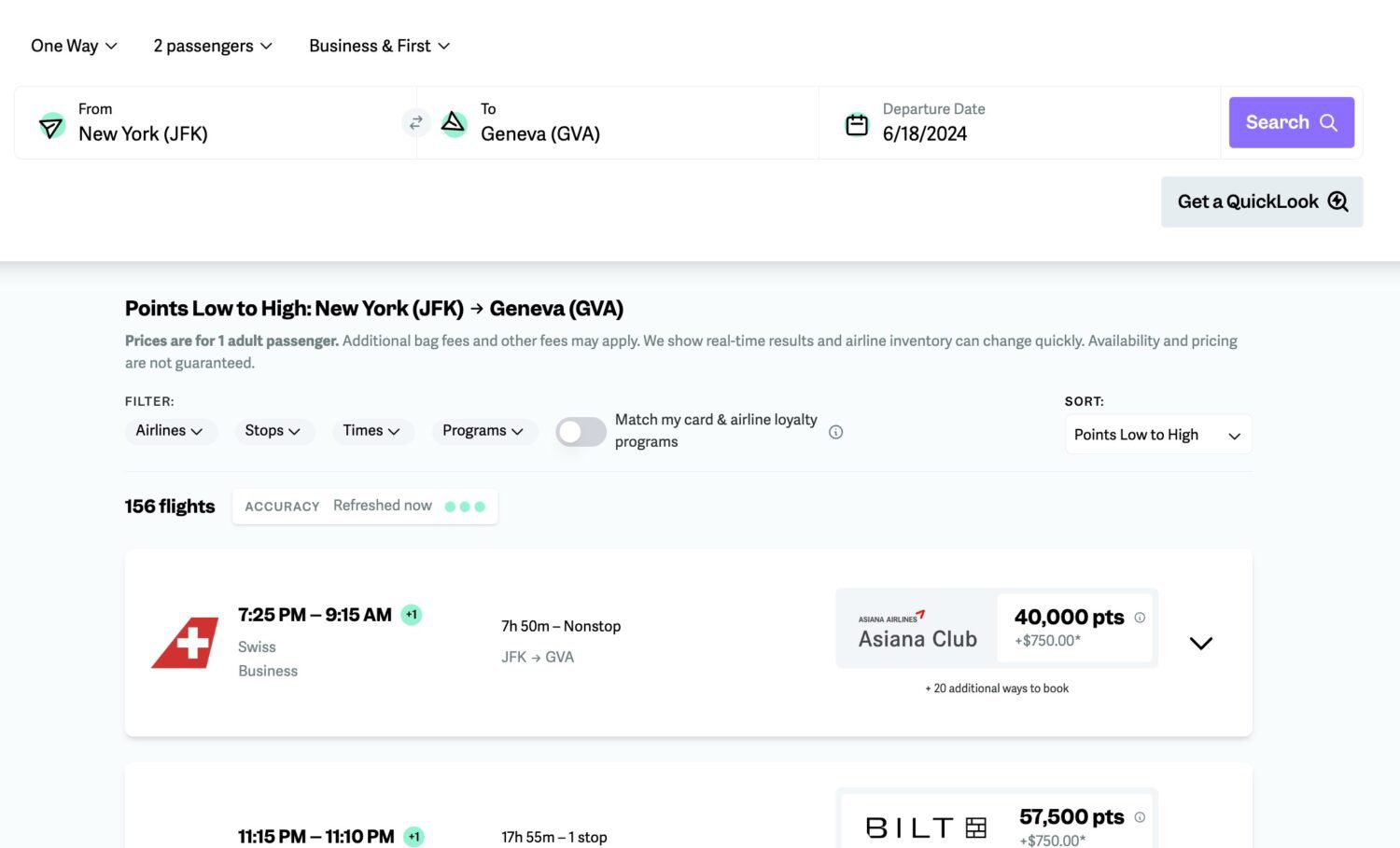 jfk to geneva results