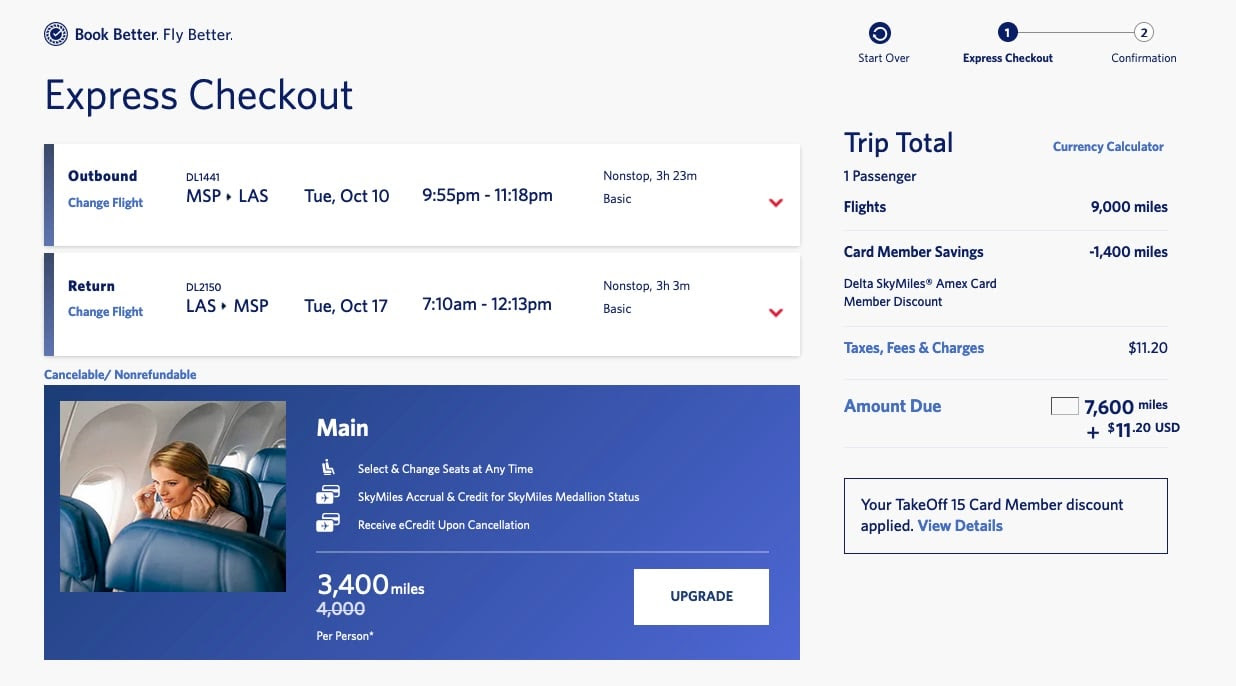 Las Vegas SkyMiles deal
