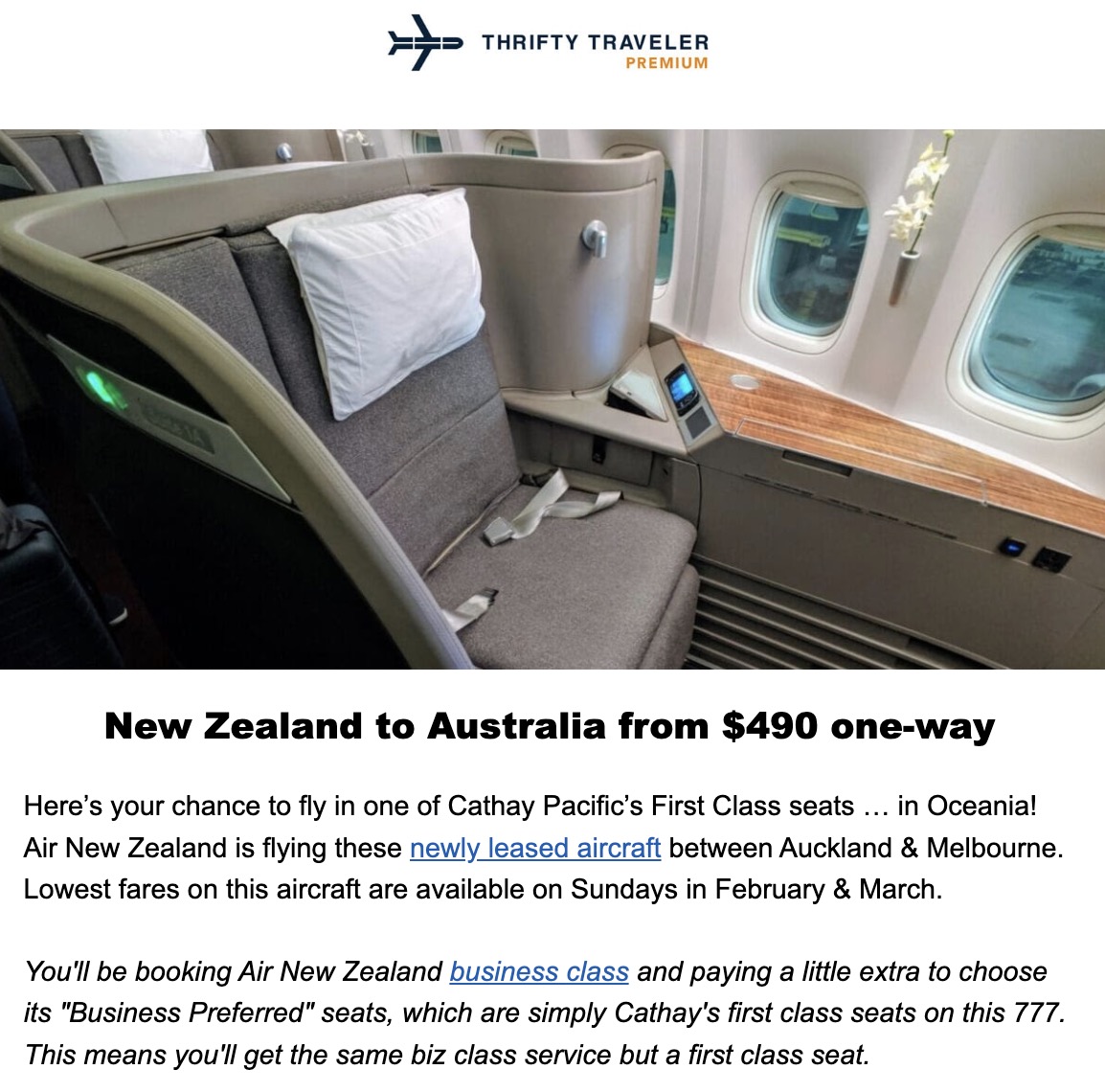 Air New Zealand flight deal