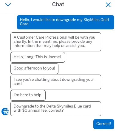 Don’t Cancel, Downgrade: How to Product Change Your Credit Card (& Why You Should) 7 Amex Downgrade Chat