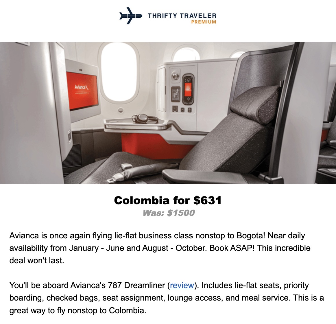 Avianca business class