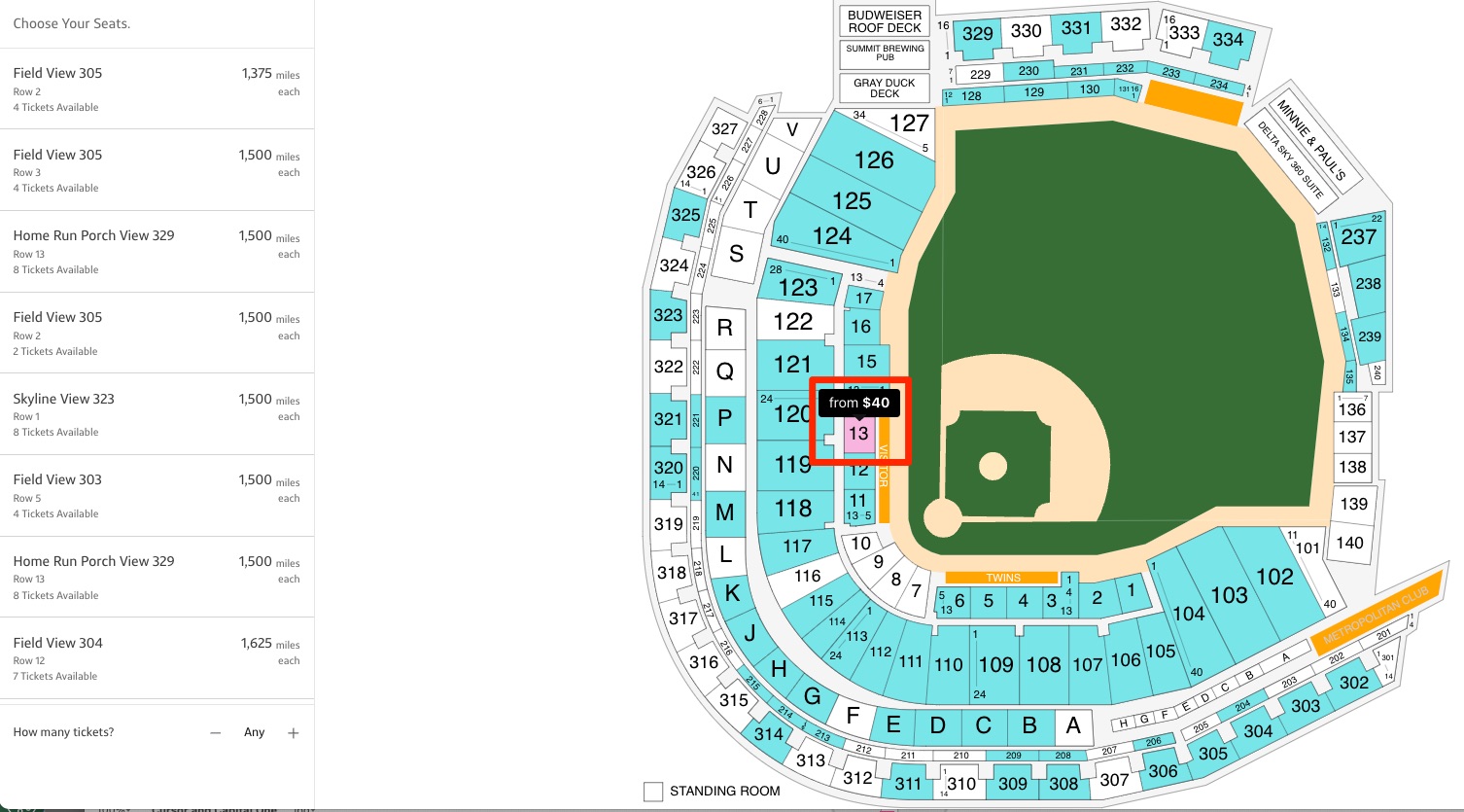 Capital One lower-level MLB tickets
