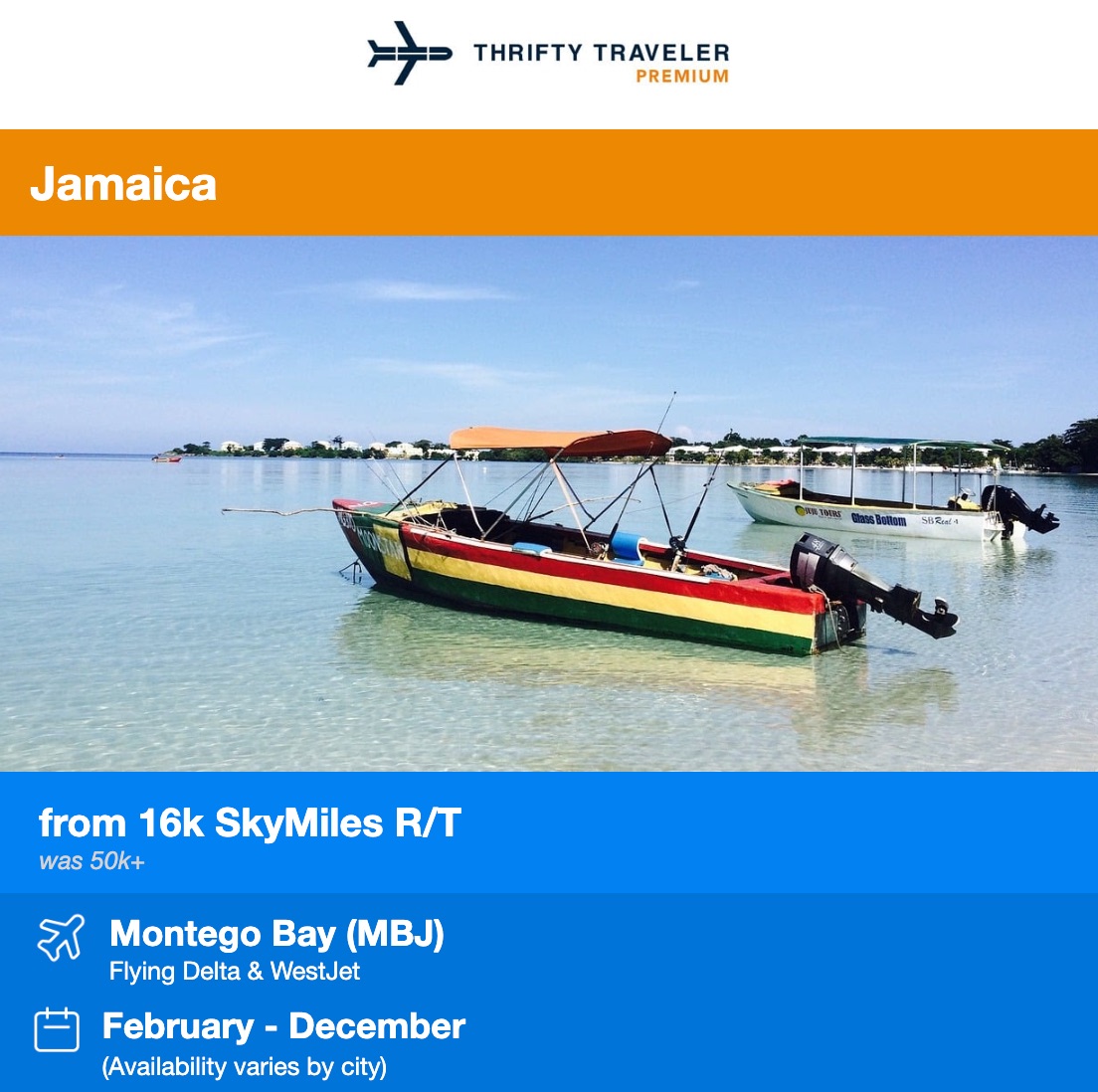 Delta SkyMiles Montego Bay, Jamaica (MBJ) flash sale 