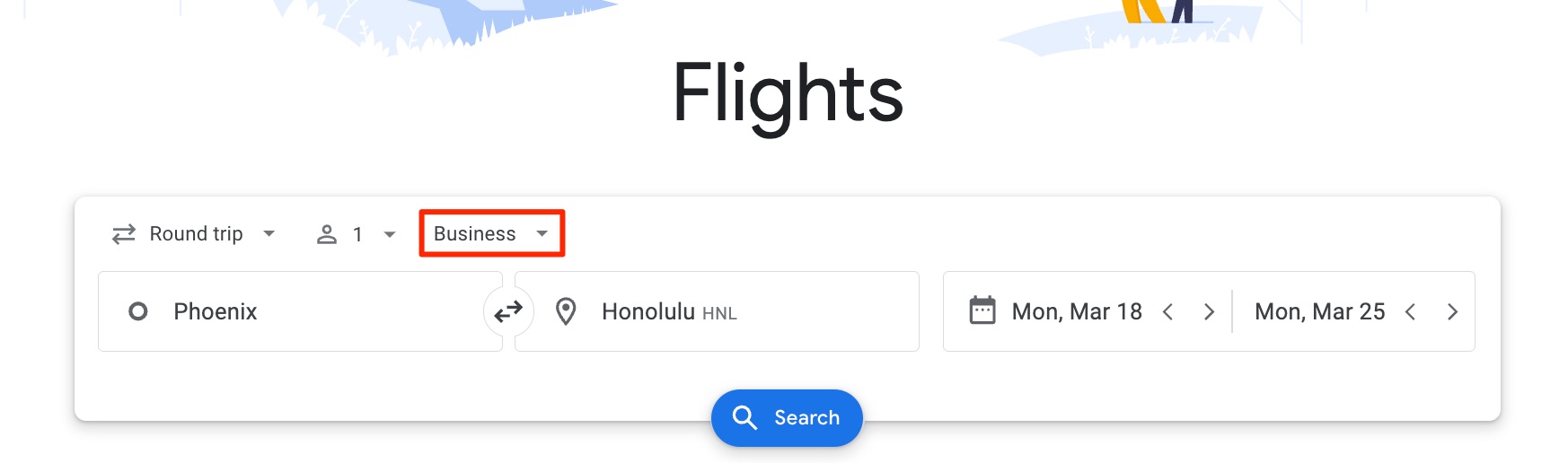 Google Flights Phoenix (PHX) to Honolulu (HNL) flights 