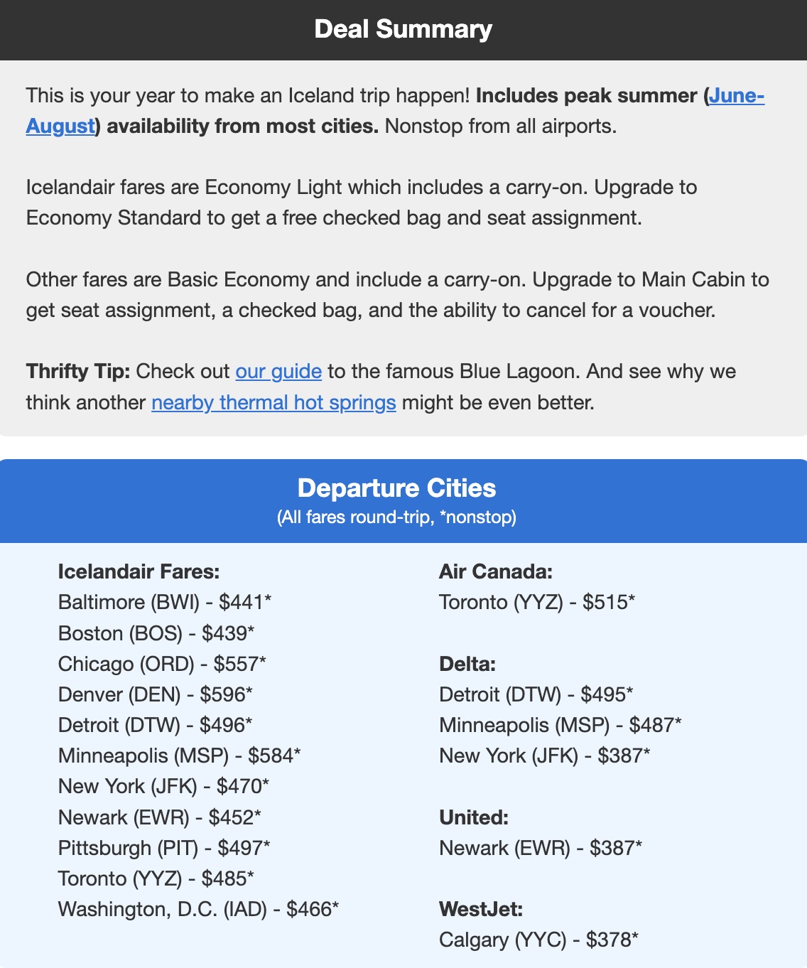 Iceland nonstop deal