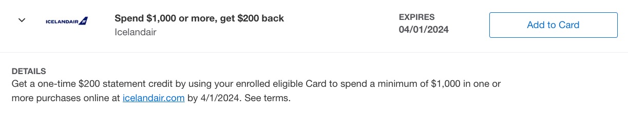Icelandair Amex Offer