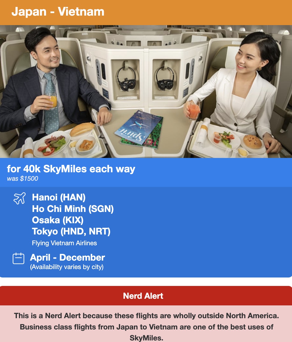 Japan Vietnam SkyMiles