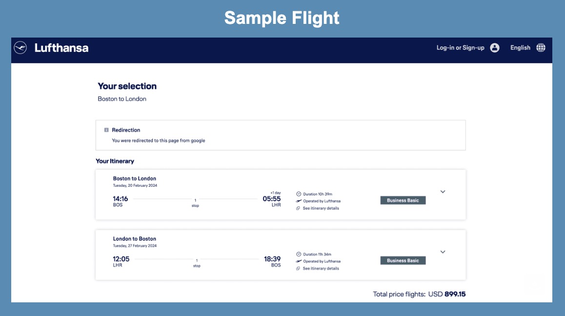 Mistake fare screenshot
