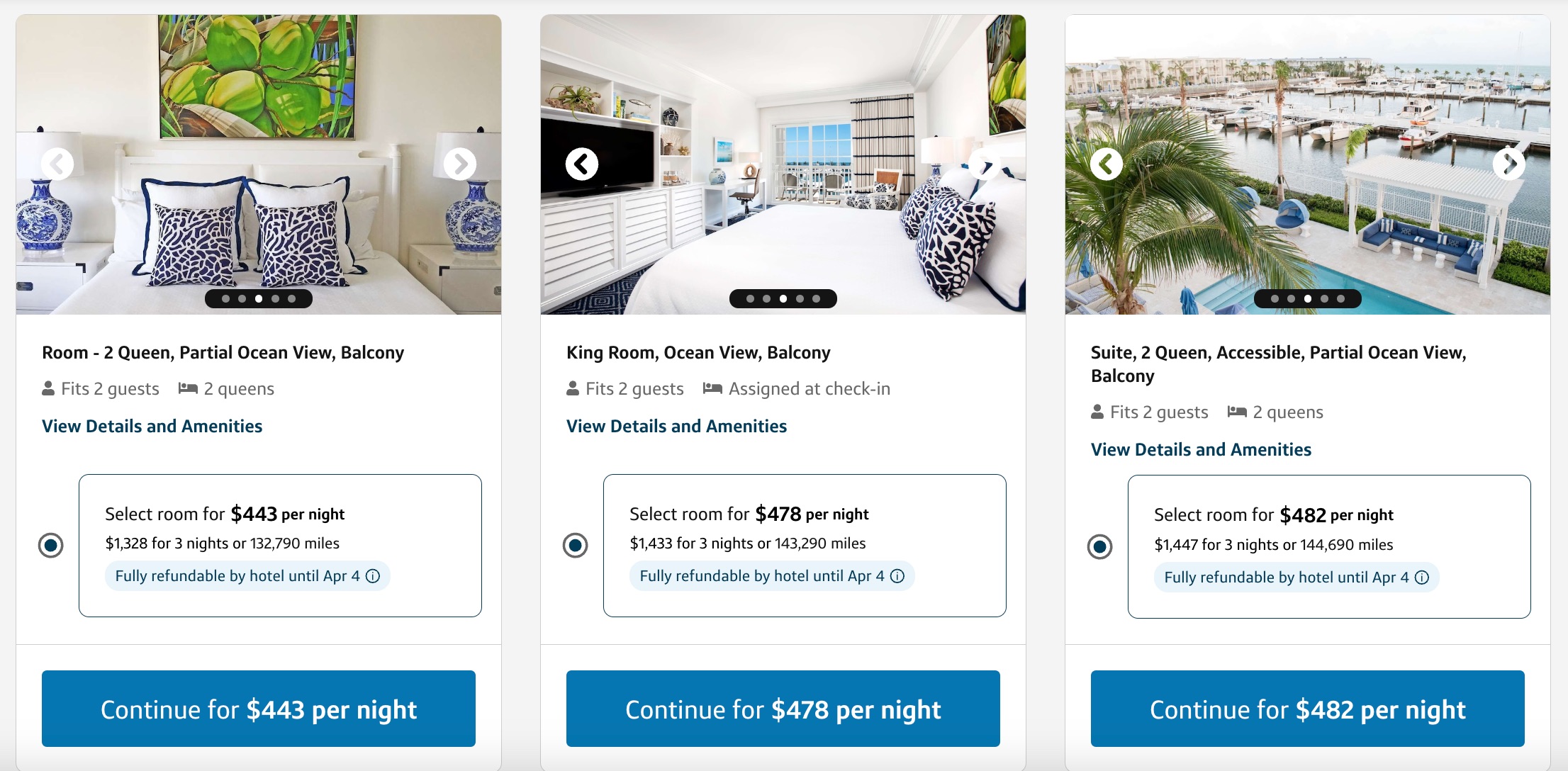 Oceans Edge Room Types
