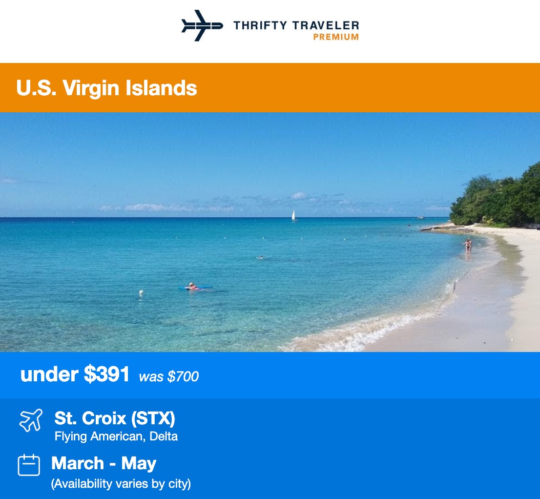 US Virgin Islands flight deal 