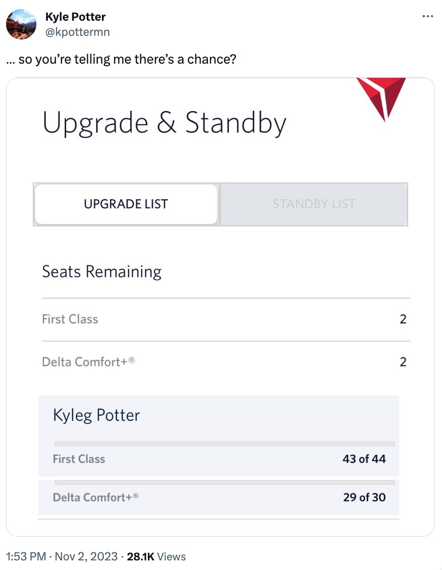 delta upgrade tweet