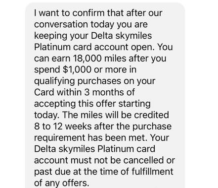Delta Platinum $1000 in 3 months