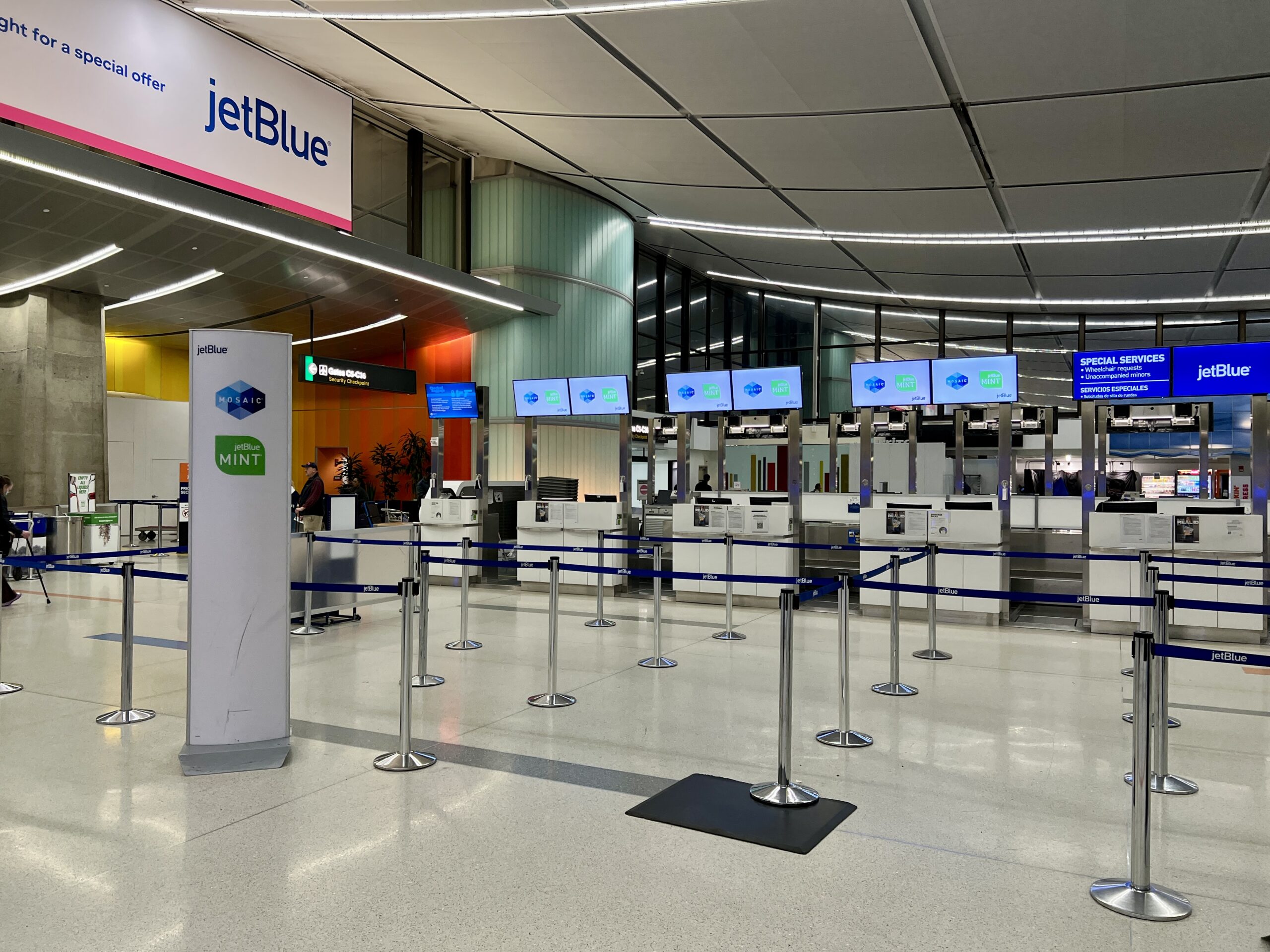 jetblue mint check in desks