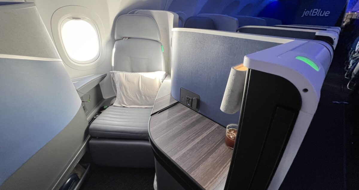jetblue mint suite in sunlight
