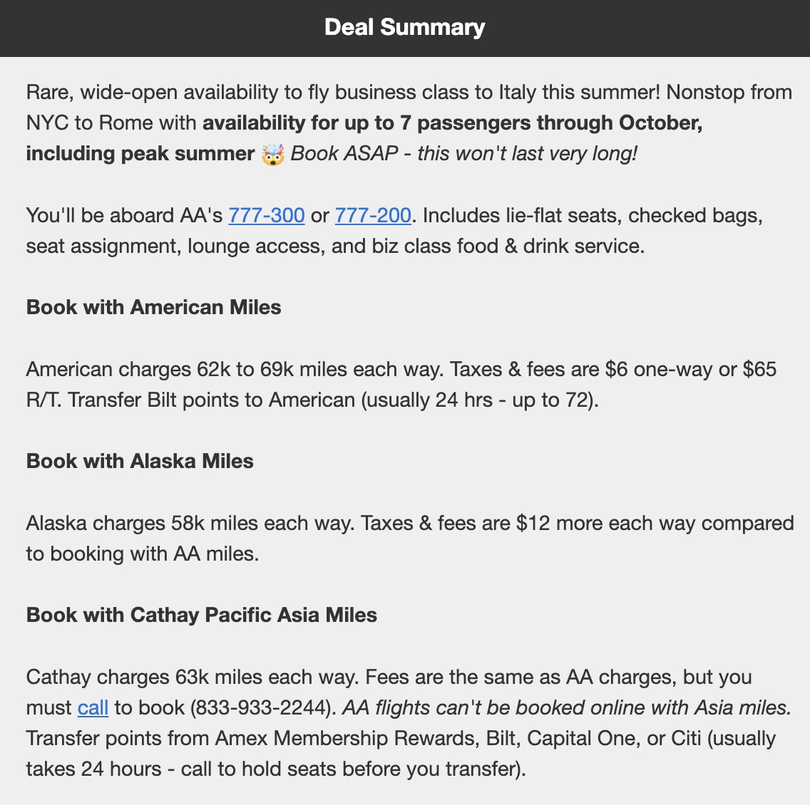 AA business class info