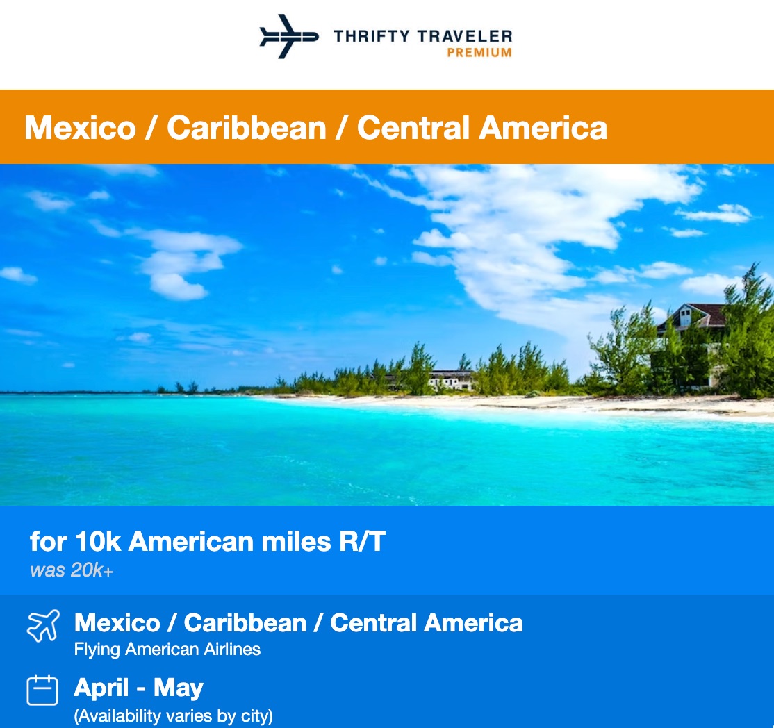 Mexico Caribbean Central America AA miles sale