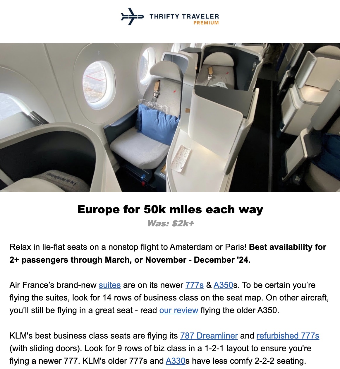 Air France/KLM business class