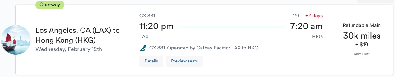 Alaska Airlines Cathay Pacific economy LAX to HKG