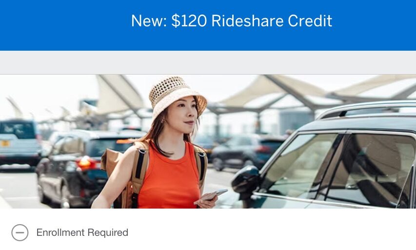 Delta $120 Rideshare Credit Enrollment Screen