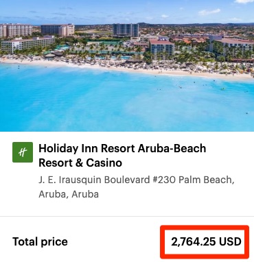 Price for a stay at Holiday Inn Resort booked through IHG