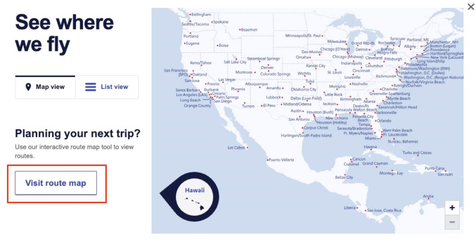 How to find the route map Southwest