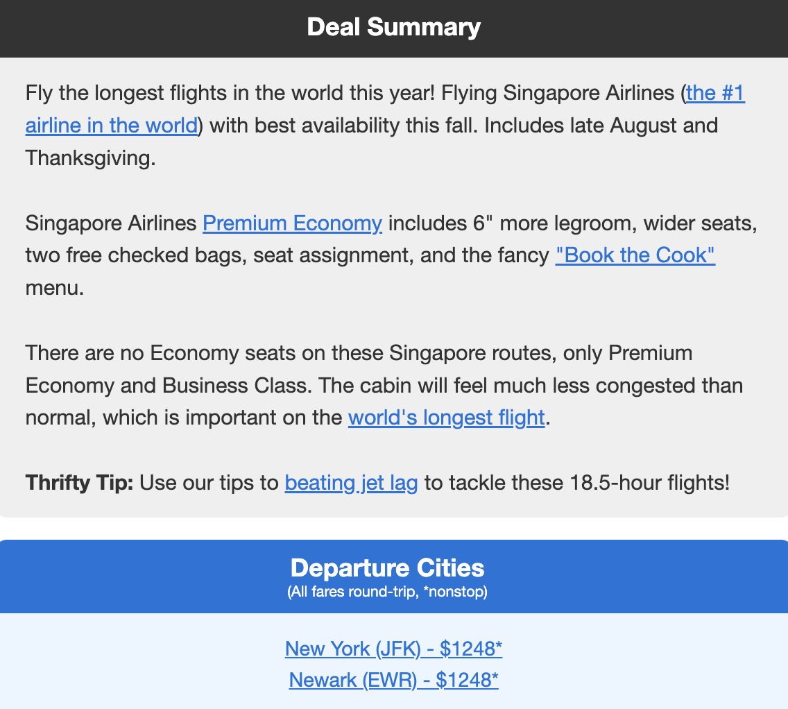 Singapore premium economy