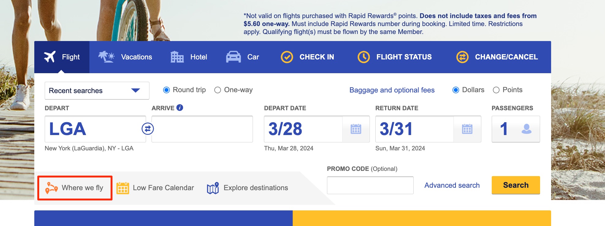 Southwest where we fly