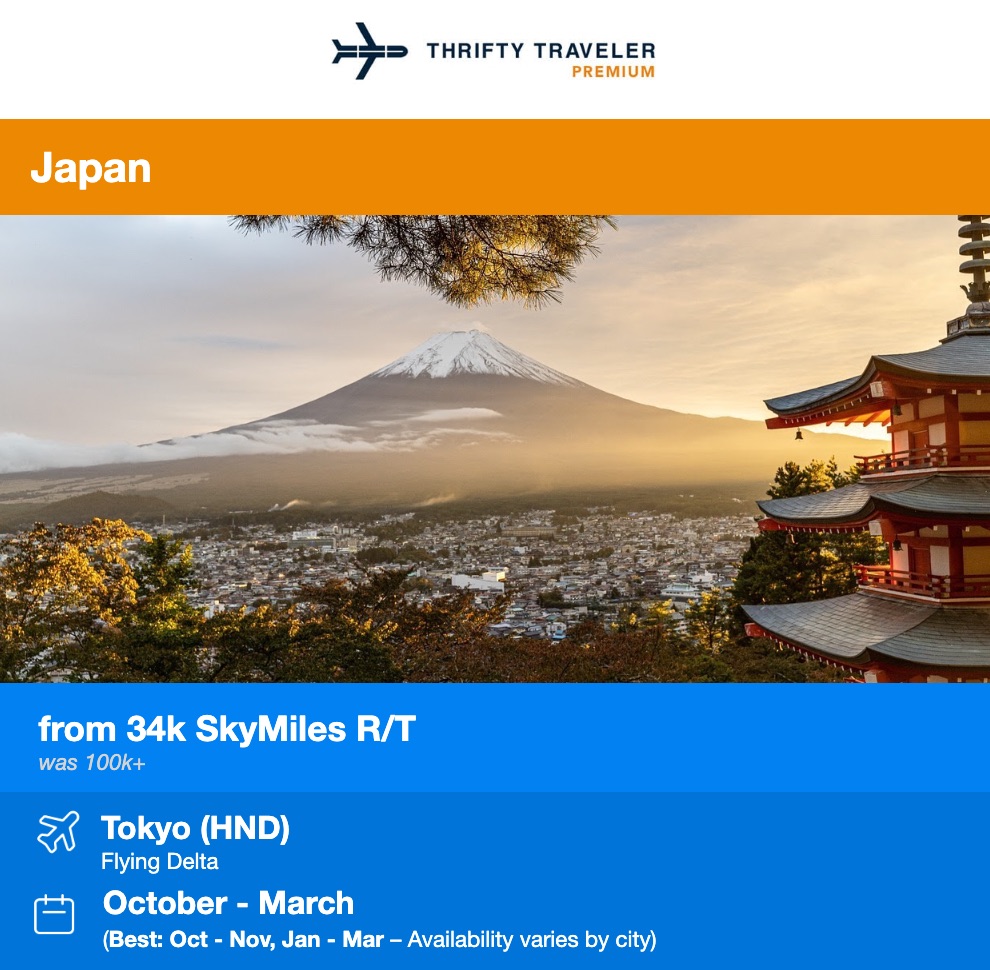 Tokyo Delta SkyMiles sale